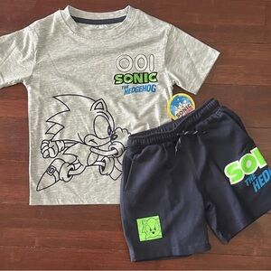 Sonic the Hedgehog Boys' Graphic Tee and Shorts Set, 2-Piece, Sizes 4